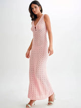 Openwork Sleeveless Maxi Dress - Trendsi - Flyclothing LLC