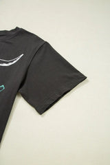 Bull Head Skull Round Neck Short Sleeve T Shirt - Trendsi - Flyclothing LLC
