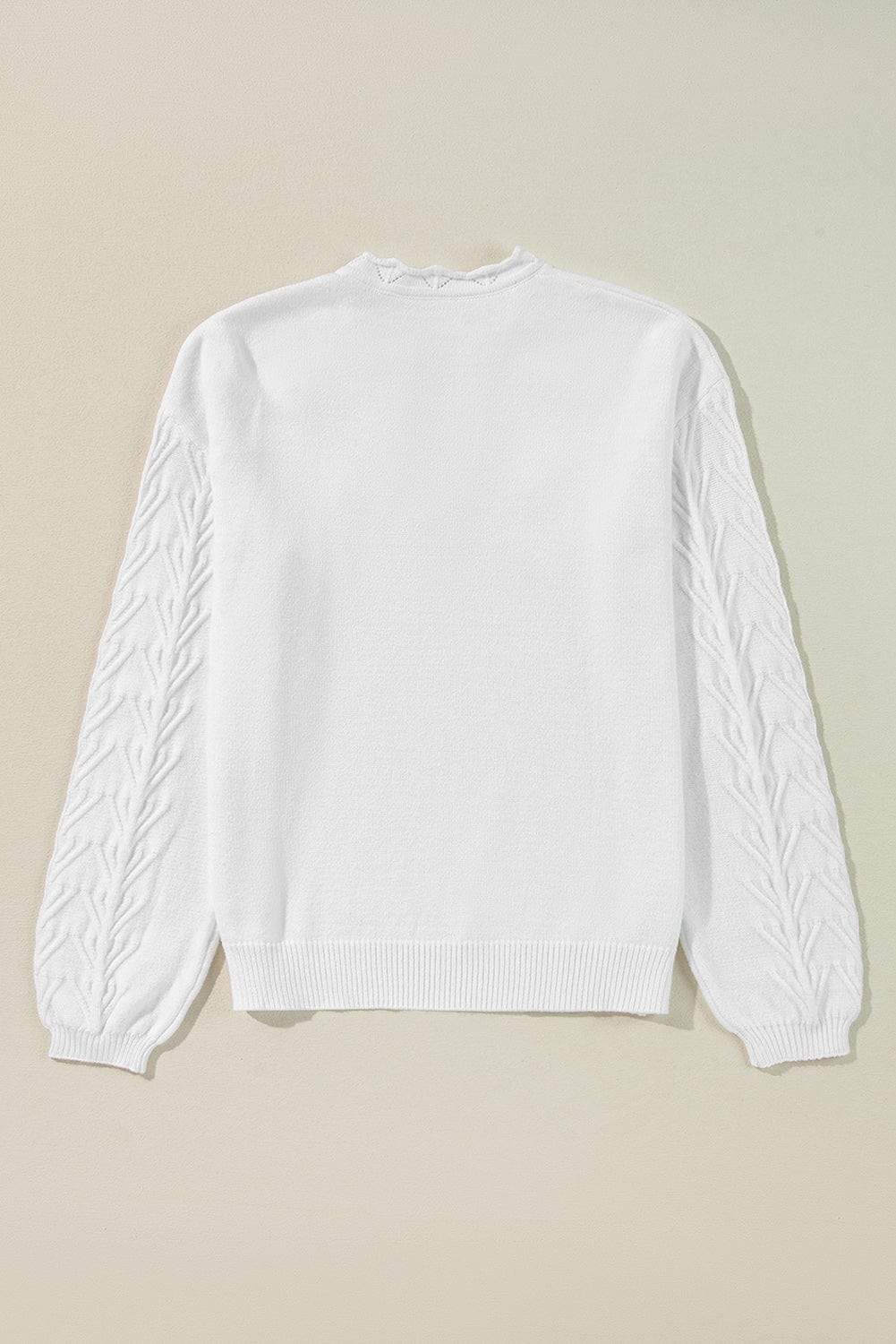 Daisy Notched Long Sleeve Sweater - Trendsi - Flyclothing LLC