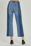 RISEN Full Size Mid-Rise Waist Two-Tones Jeans with Pockets - Trendsi - Flyclothing LLC