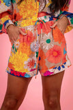 Printed Button Up Long Sleeve Top and Shorts Set - Trendsi - Flyclothing LLC