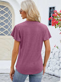 V-Neck Flutter Sleeve T-Shirt - Trendsi - Flyclothing LLC