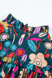Printed Tie Neck Half Sleeve Blouse - Trendsi - Flyclothing LLC