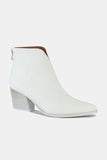 Beast Fashion PU Leather Block Heel Boots with Back Zippers - Trendsi