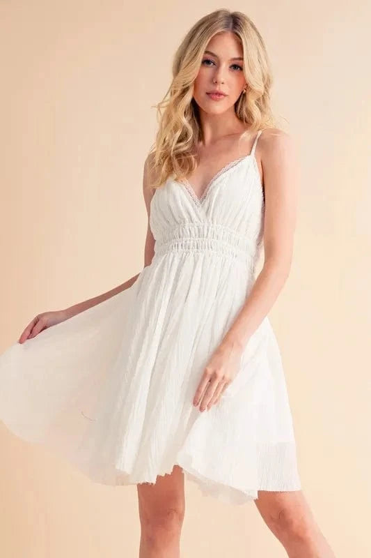 Aemi+Co Lace Detail Mini Cami Dress - Trendsi