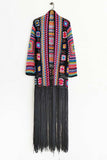 Fringe Tied Long Sleeve Cardigan - Trendsi - Flyclothing LLC