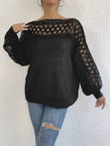Crochet Long Sleeve Sweater - Trendsi - Flyclothing LLC
