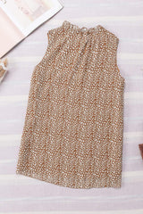 Frill Printed Round Neck Tank - Trendsi - Flyclothing LLC