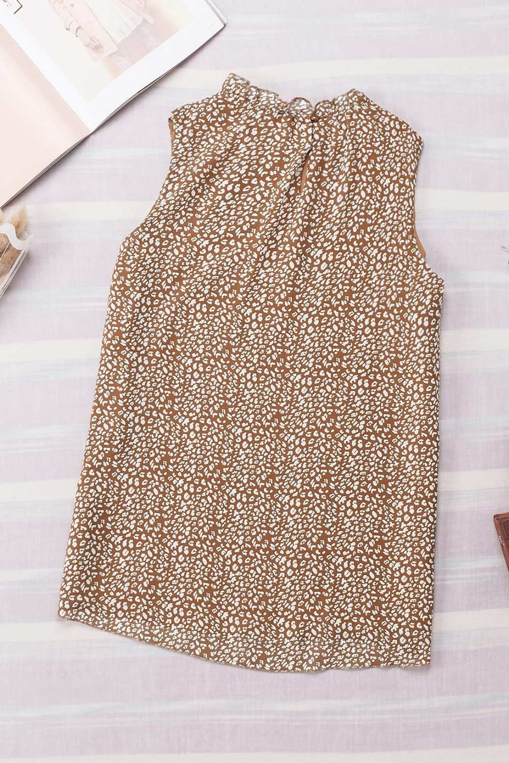 Frill Printed Round Neck Tank - Trendsi - Flyclothing LLC