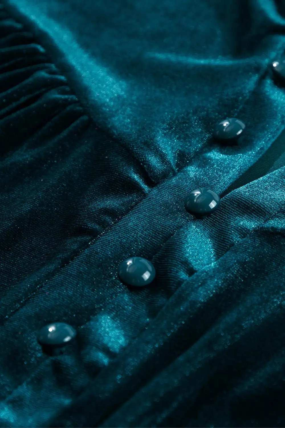 Notched Long Sleeve Velvet Top - Trendsi - Flyclothing LLC