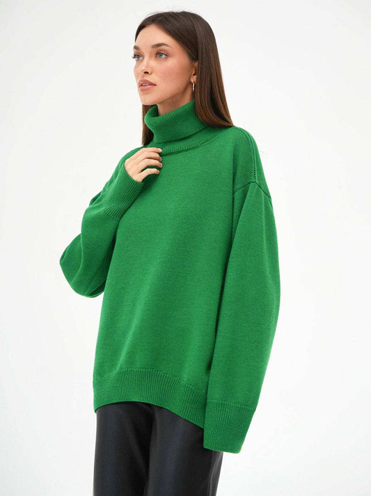 Turtleneck Long Sleeve Sweater - Trendsi - Flyclothing LLC