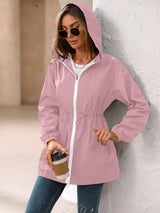 Ivy Lane Outdoor Waterproof Long Sleeve Hooded Windbreaker - Trendsi - Flyclothing LLC