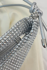 Rhinestone Knotted Strap Crossbody Bag - Trendsi