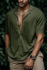 Men's Plus Size Button Up Short Sleeve Shirt - Trendsi - Flyclothing LLC