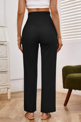 High Waist Wide Leg Pants with Pockets - Trendsi - Flyclothing LLC
