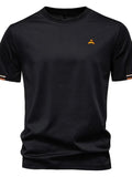 Men's Embroidered Round Neck T-Shirt - Trendsi