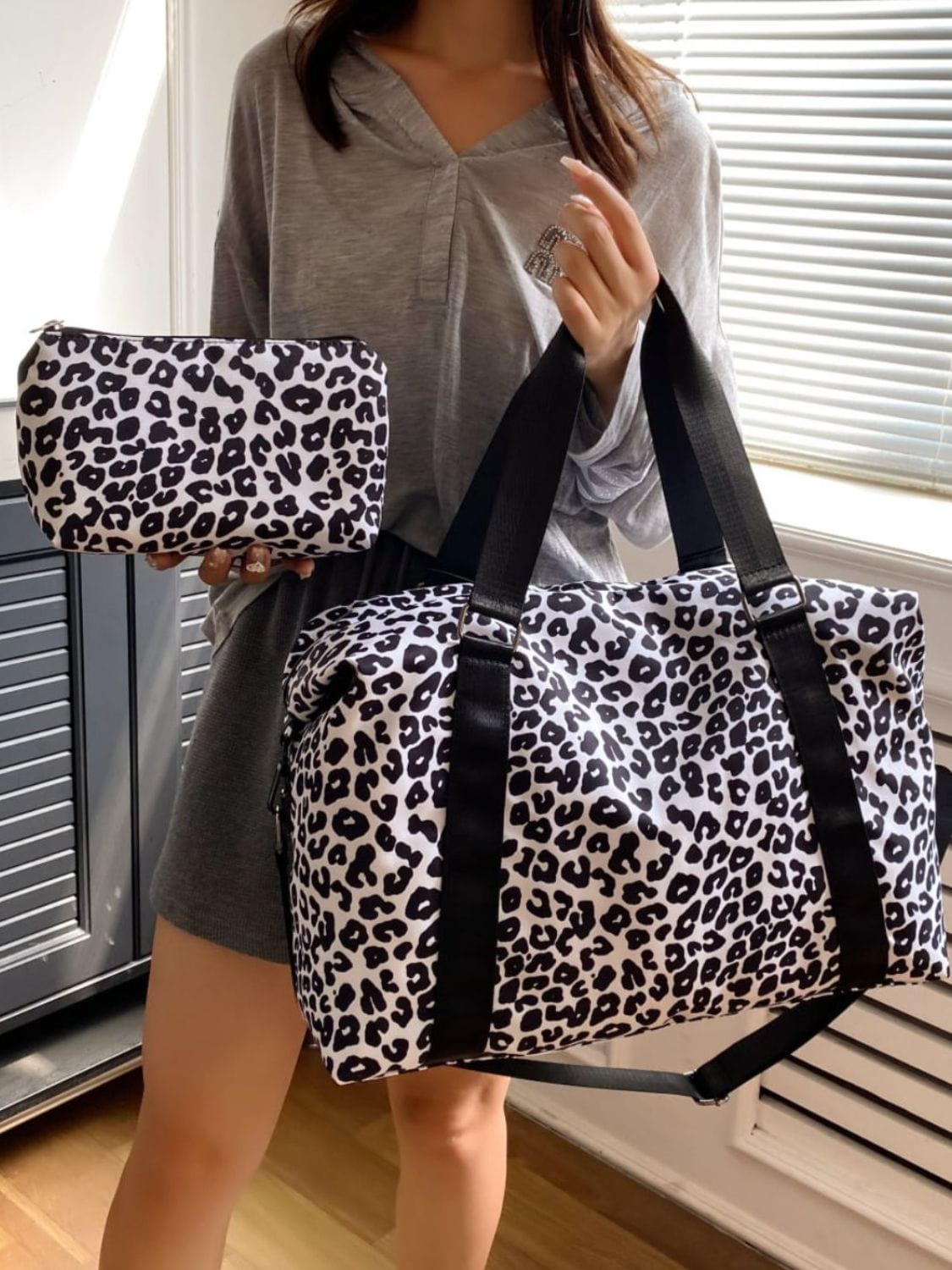 Oxford Cloth Leopard 2-Piece Bag Set - Trendsi