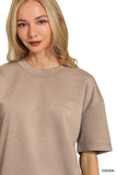 Zenana Scuba Short Sleeve Top & Shorts Set - Trendsi - Flyclothing LLC