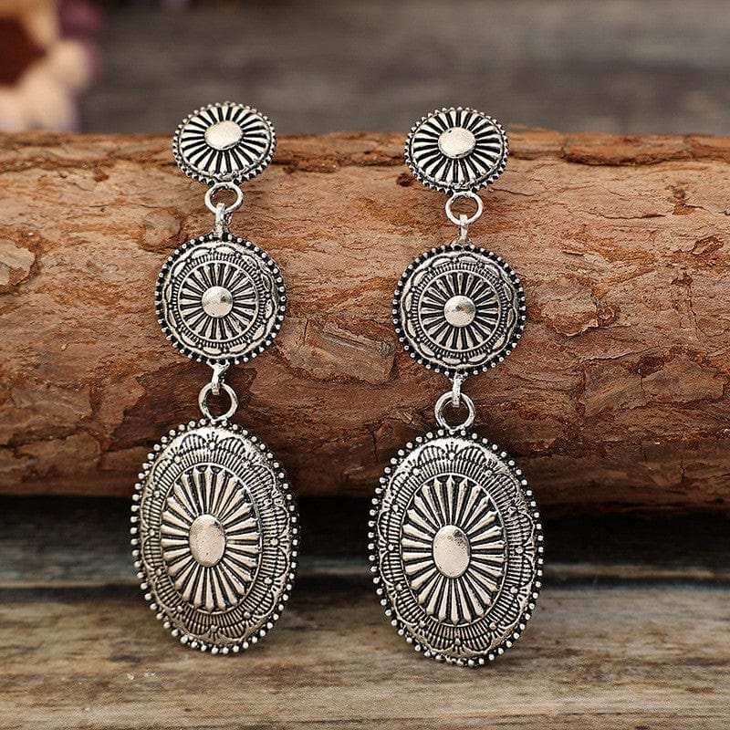Vintage Alloy Dangle Earrings - Trendsi - Flyclothing LLC