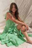 Jade By Jane Full Size Sleeveless Gingham Print Tiered Midi Dress Plus Size - Trendsi - Flyclothing LLC