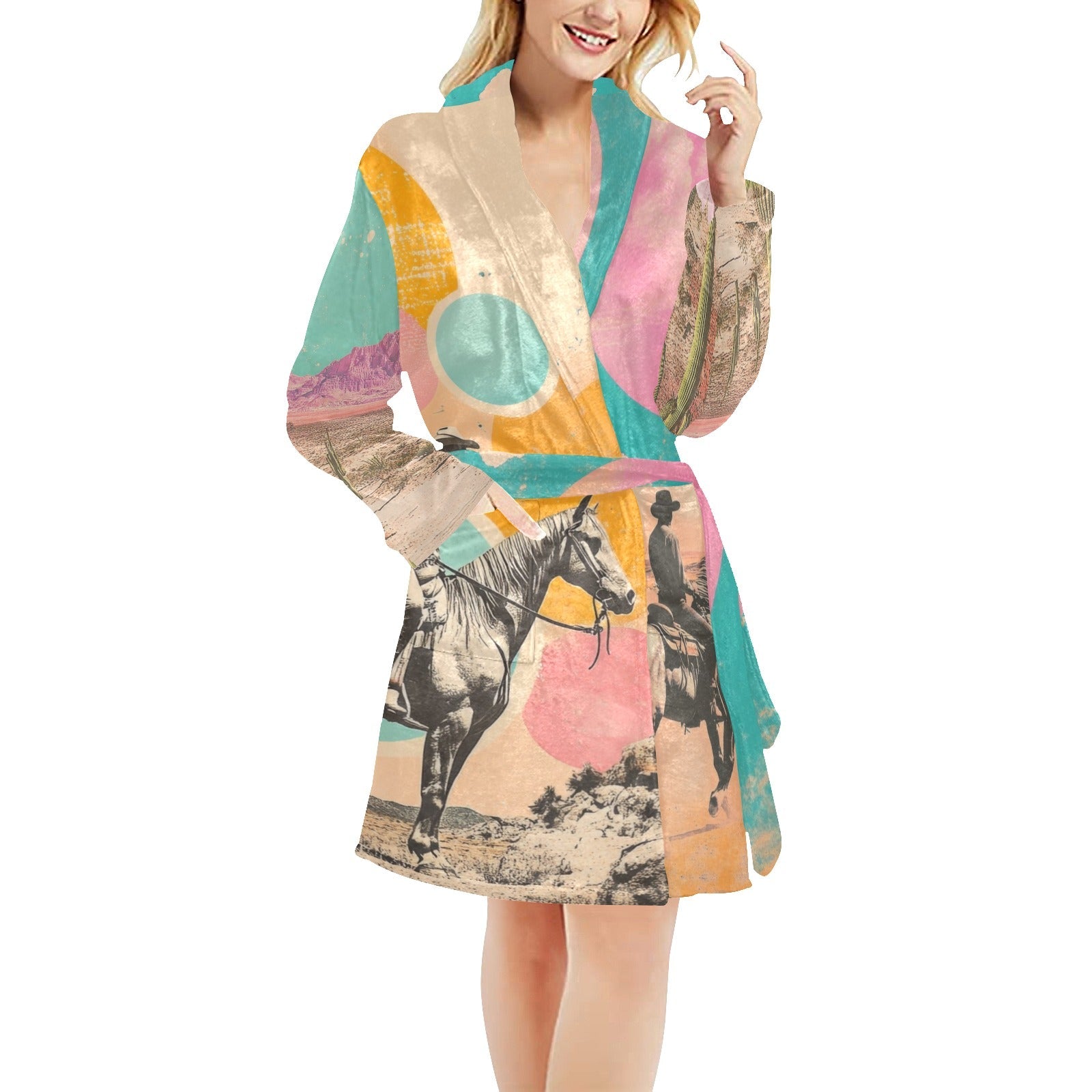 Baha Ranch Retro Pop Western Bath Robe - Baha Ranch Western Wear - Flyclothing LLC