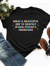 Letter Graphic Round Neck Short Sleeve T-Shirt - Trendsi - Flyclothing LLC