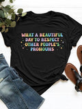 Letter Graphic Round Neck Short Sleeve T-Shirt - Trendsi