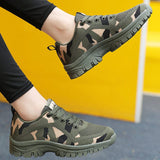 Camouflage Lace Up Mesh Breathable Athletic - Trendsi
