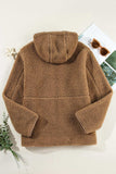 Drawstring Fleece Zip Up Hooded Jacket - Trendsi - Flyclothing LLC
