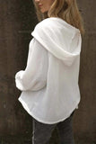 Waffle-Knit Long Sleeve Hooded T-Shirt - Trendsi - Flyclothing LLC