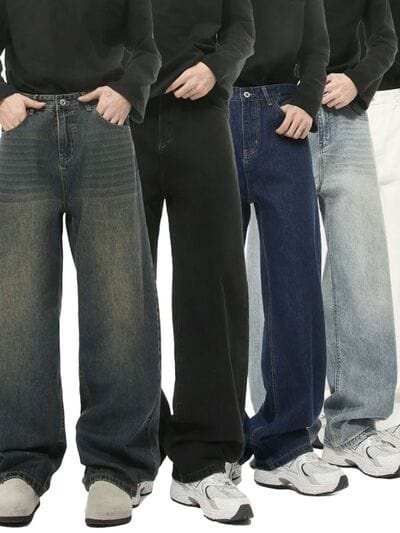 Wide Leg Jeans with Pockets - Trendsi - Flyclothing LLC