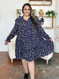Double Take Full Size Printed Ruffle Hem Long Sleeve Tiered Dress - Trendsi - Flyclothing LLC