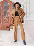 Lace Detail Collared Neck Top and Pants Set - Trendsi - Flyclothing LLC