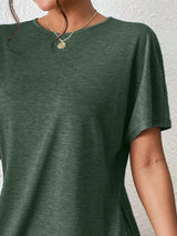 Casual Round Neck T-Shirt and Shorts Set - Trendsi - Flyclothing LLC