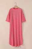 Pocketed Striped Half Sleeve Tee Dress - Trendsi - Flyclothing LLC