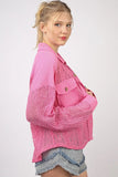 VERY J Button Up Long Sleeve Lace Shirt - Trendsi