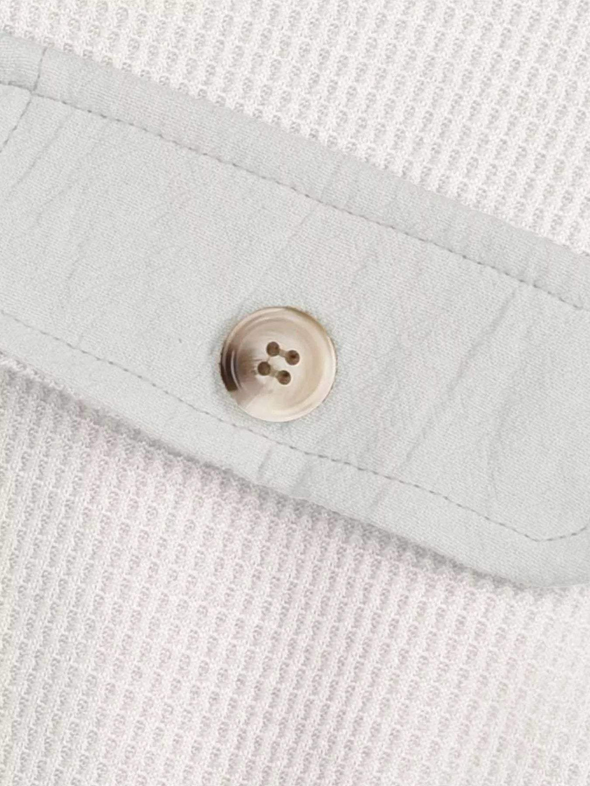 Oversized Waffle Knit Button-Up Jacket - Trendsi - Flyclothing LLC