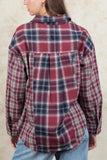 Plaid Collared Neck Button Up Long Sleeve Shirt - Trendsi