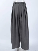High-Waisted Wide-Leg Pleated Pants - Trendsi - Flyclothing LLC