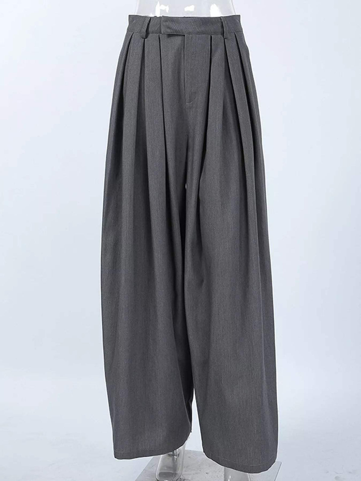 High-Waisted Wide-Leg Pleated Pants - Trendsi - Flyclothing LLC