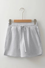 French Terry Drawstring Mini Skort with Pockets - Trendsi - Flyclothing LLC