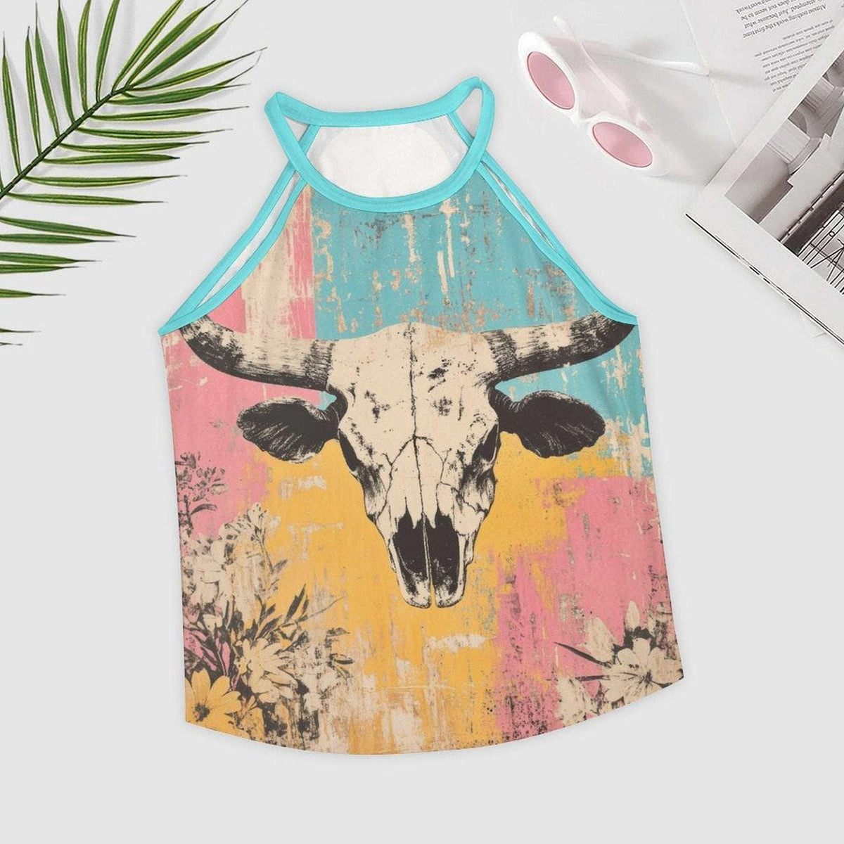 Baha Ranch Bull Skull Retro Pop Western Tank Top - Baha Ranch Western Wear - Flyclothing LLC