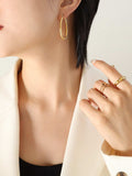 18K Gold-Plated Titanium Steel Earrings - Trendsi - Flyclothing LLC