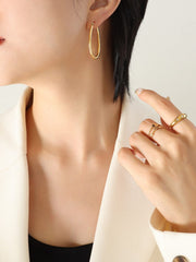 18K Gold-Plated Titanium Steel Earrings - Trendsi