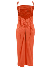 Backless Cowl Neck Sleeveless Cami Dress - Trendsi