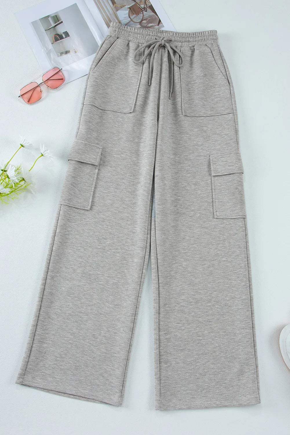 Drawstring Active Pants with Pockets - Trendsi - Flyclothing LLC