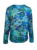 Printed V-Neck Long Sleeve Blouse - Trendsi