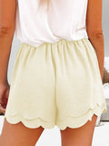 Tied Layered Scalloped Hem Shorts - Trendsi