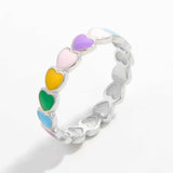 925 Sterling Silver Drip Oil Heart Ring - Trendsi - Flyclothing LLC