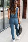 Drawstring Round Neck Sleeveless Jumpsuit - Trendsi - Flyclothing LLC